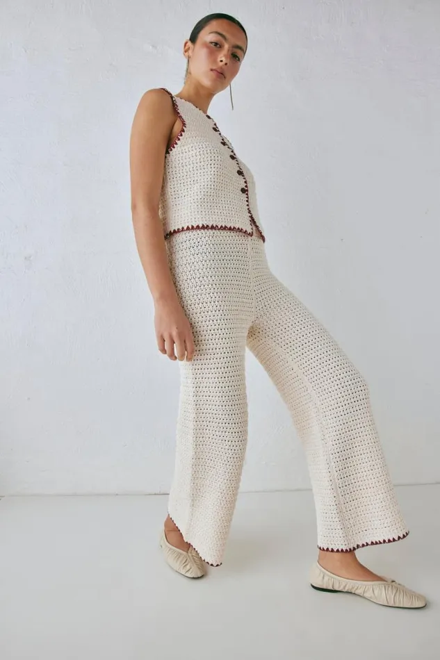 VRG GRL Stella Knit Pants Cream Women Pants