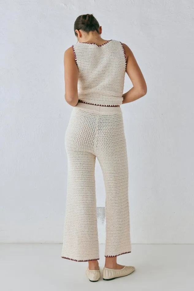 VRG GRL Stella Knit Pants Cream Women Pants