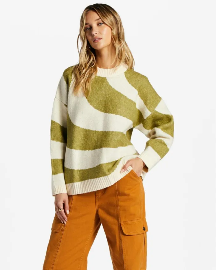 Wave Rider Jumper Green Eyes Women Billabong Sweaters