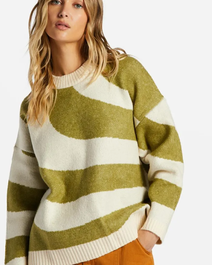 Wave Rider Jumper Green Eyes Women Billabong Sweaters