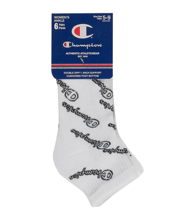 Women039S Ankle Socks C Logo 6Pairs Assorted 7 Women Champion Socks