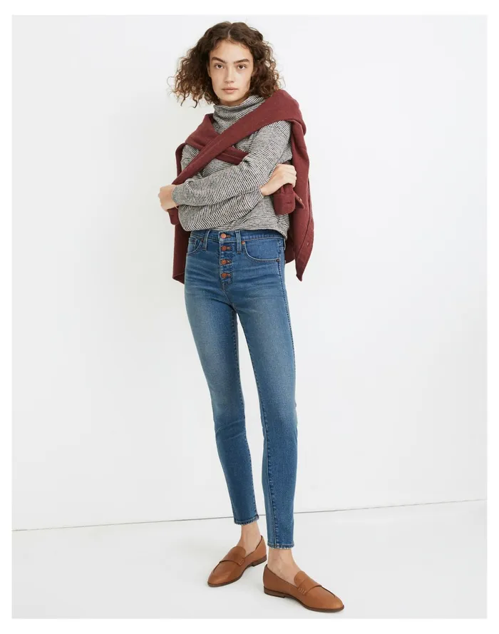 Women 10034 High Rise Skinny Jeans In Dewitt Wash Dewitt Wash Madewell Jeans