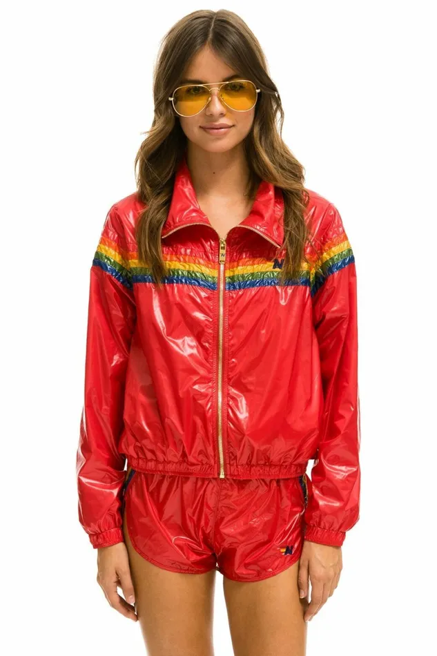 Women 5 STRIPE 8211 WINDBREAKER CHERRY GLOSSY Aviator Nation Outerwear
