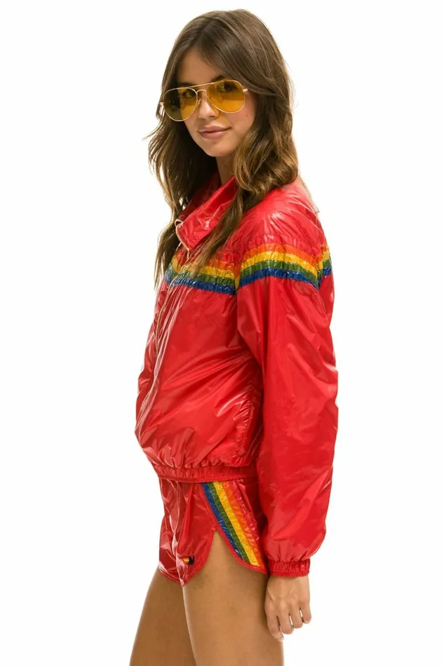 Women 5 STRIPE 8211 WINDBREAKER CHERRY GLOSSY Aviator Nation Outerwear Women 5 STRIPE 8211 WINDBREAKER CHERRY GLOSSY Aviator Nation Outerwear