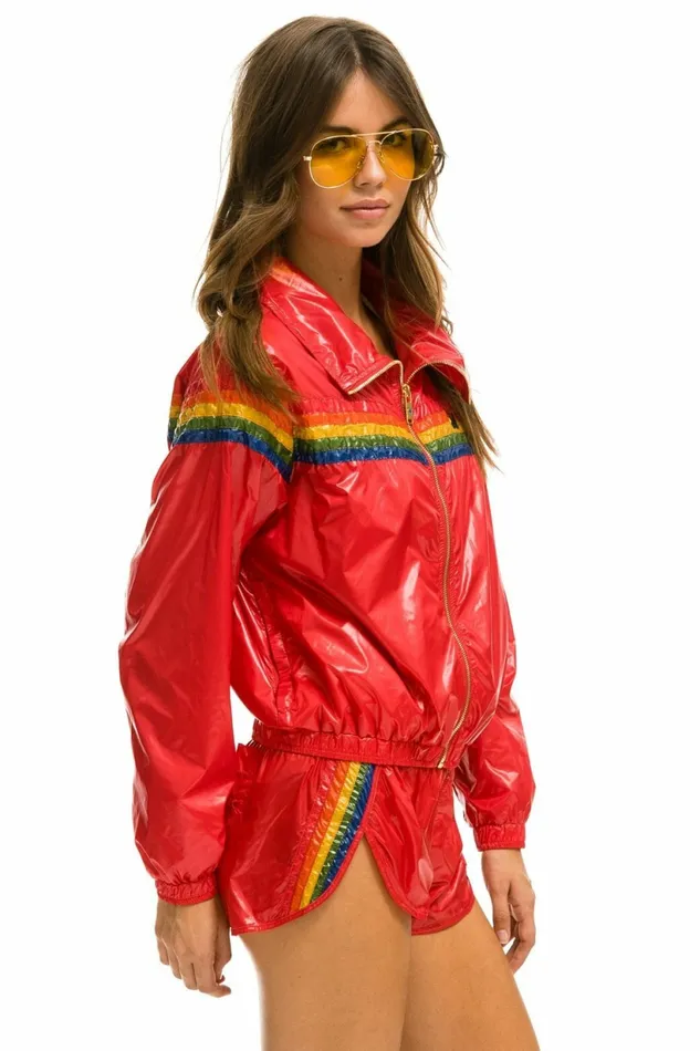 Women 5 STRIPE 8211 WINDBREAKER CHERRY GLOSSY Aviator Nation Outerwear Women 5 STRIPE 8211 WINDBREAKER CHERRY GLOSSY Aviator Nation Outerwear
