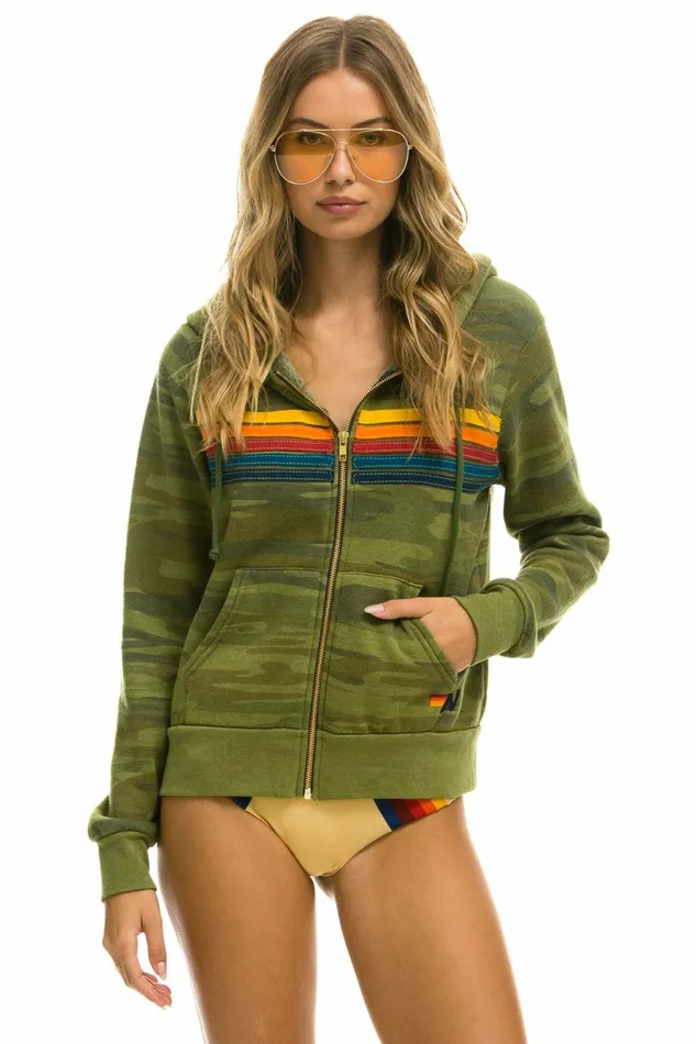 Women 5 STRIPE HOODIE 8211 CAMO Aviator Nation Hoodies