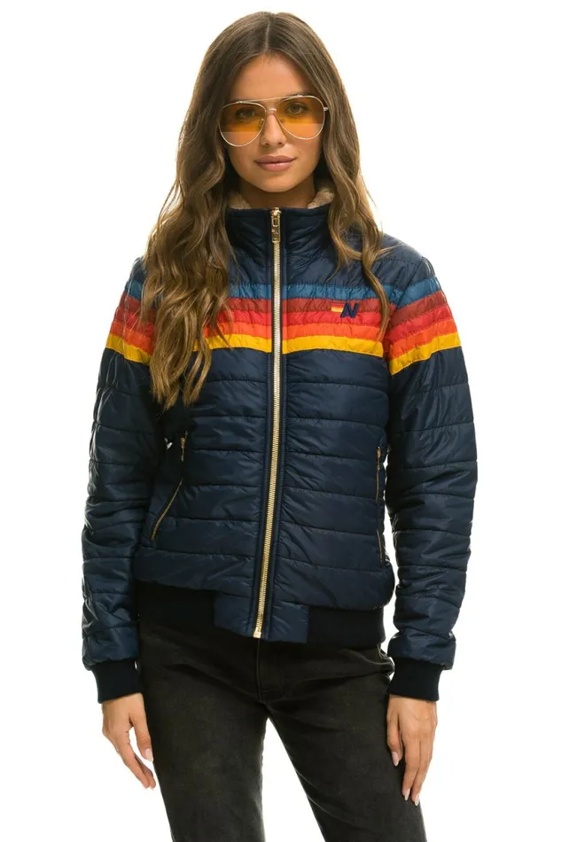 Women 5 STRIPE JACKET 8211 NAVY Aviator Nation Outerwear