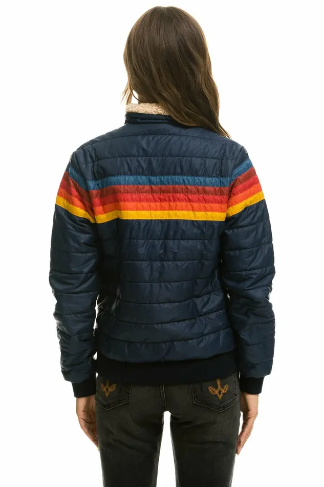 Women 5 STRIPE JACKET 8211 NAVY Aviator Nation Outerwear Women 5 STRIPE JACKET 8211 NAVY Aviator Nation Outerwear