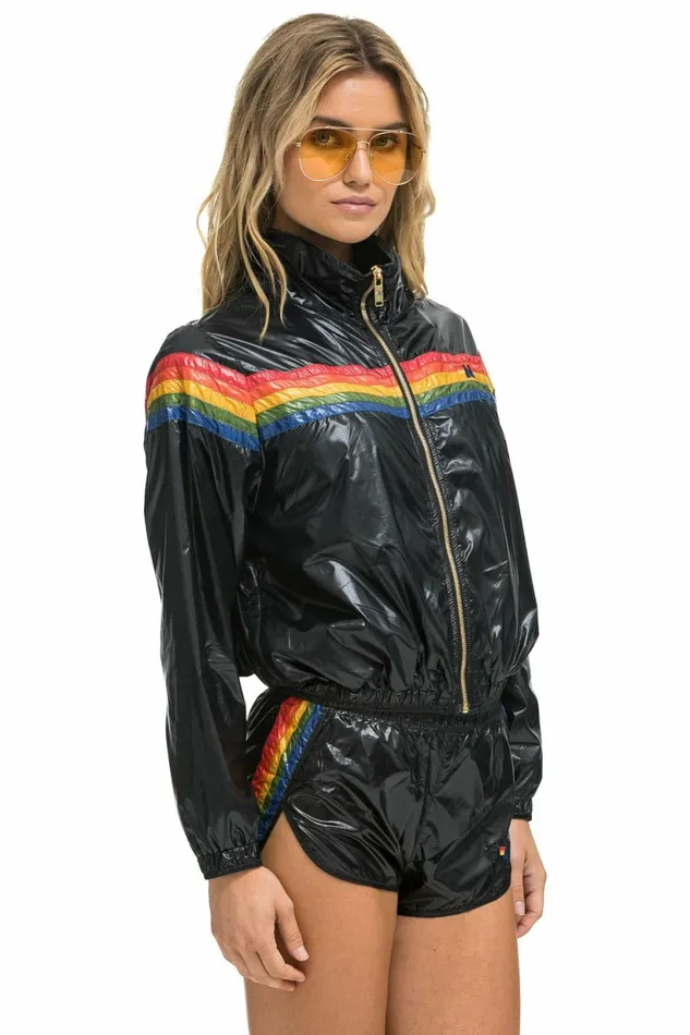 Women 5 STRIPE NYLON JOGGER SHORT 8211 BLACK Aviator Nation Shorts Women 5 STRIPE NYLON JOGGER SHORT 8211 BLACK Aviator Nation Shorts