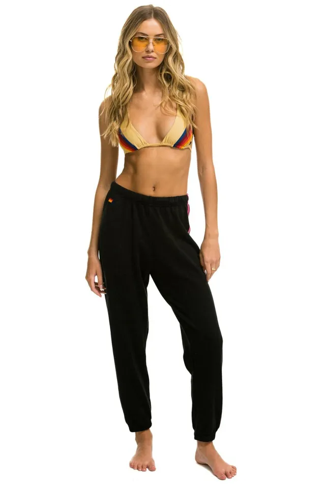Women 5 STRIPE SWEATPANTS 8211 BLACK PINK PURPLE Aviator Nation Sweatpants Women 5 STRIPE SWEATPANTS 8211 BLACK PINK PURPLE Aviator Nation Sweatpants