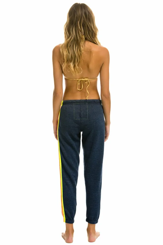 Women 5 STRIPE SWEATPANTS 8211 HEATHER NAVY NEON Aviator Nation Sweatpants Women 5 STRIPE SWEATPANTS 8211 HEATHER NAVY NEON Aviator Nation Sweatpants