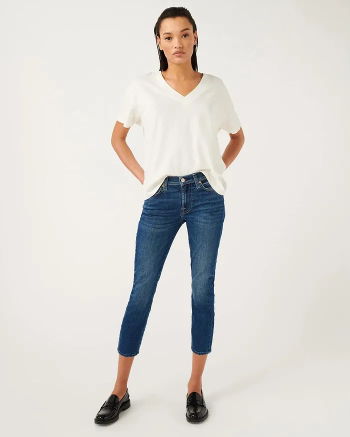 Women 7 For All Mankind Denim Cropped Skinny In Garcia