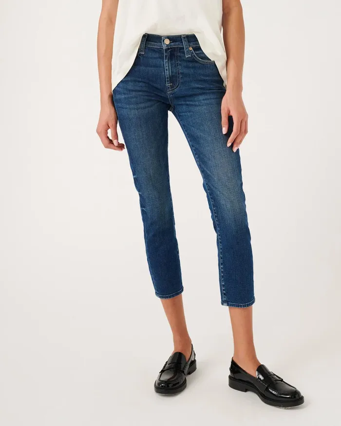 Women 7 For All Mankind Denim Cropped Skinny In Garcia