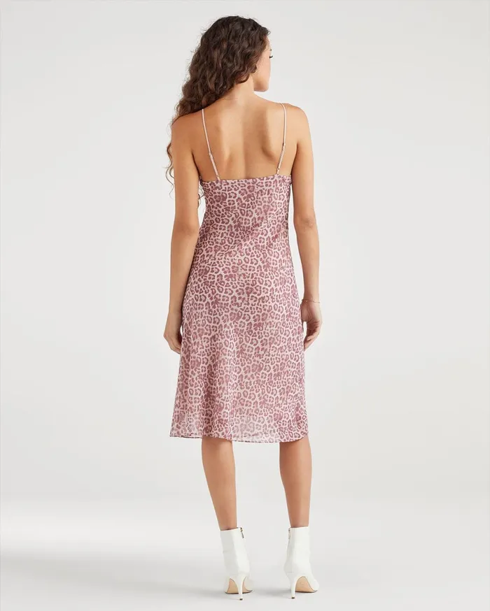 Women 7 For All Mankind Dresses 038 Jumpsuits Seamed Chiffon Slip Dress In Rose Leopard