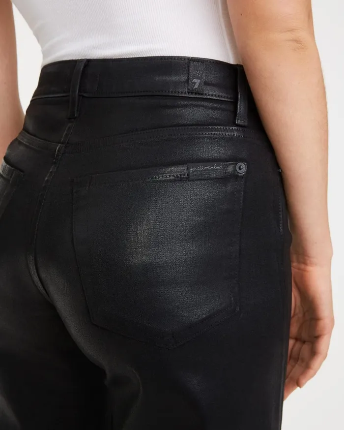 Women 7 For All Mankind High Waist Alexa Culotte In Coated Black