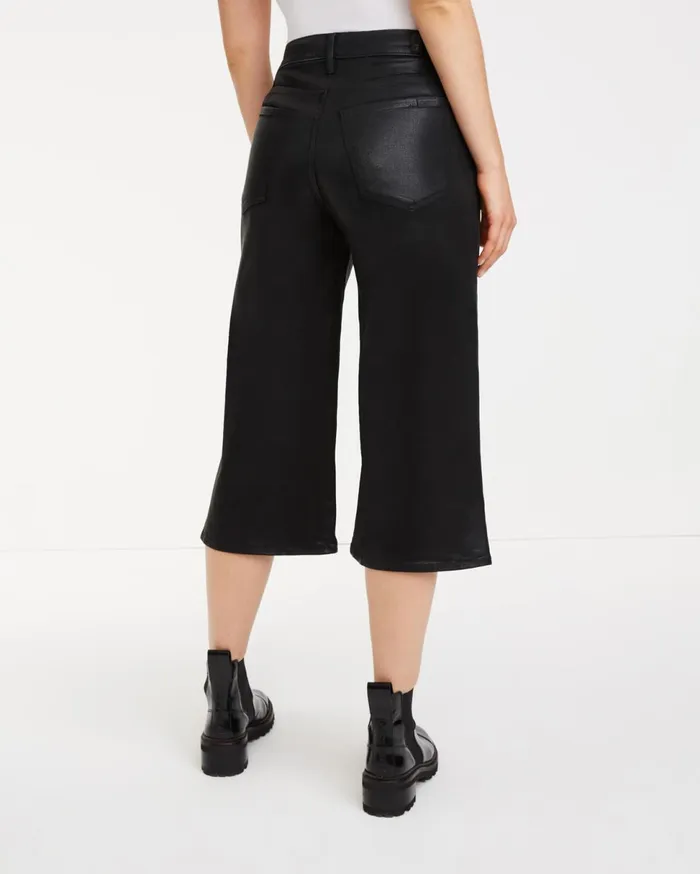 Women 7 For All Mankind High Waist Alexa Culotte In Coated Black