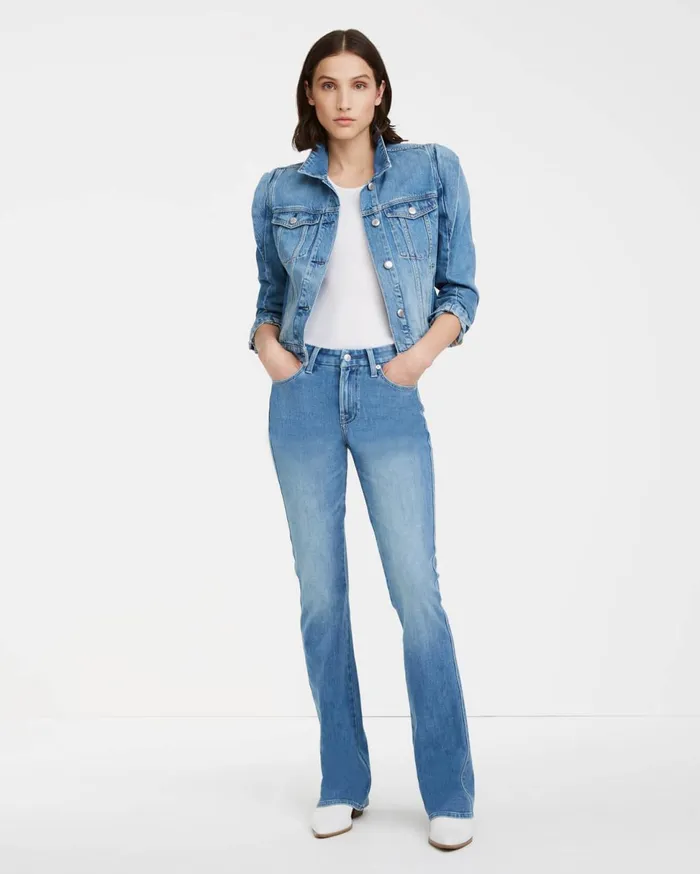 Women 7 For All Mankind Mid Rise Kimmie Bootcut In Langley