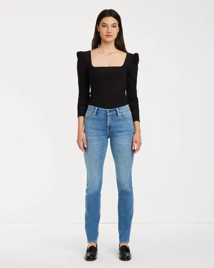 Women 7 For All Mankind Mid Rise Kimmie Straight In Langley