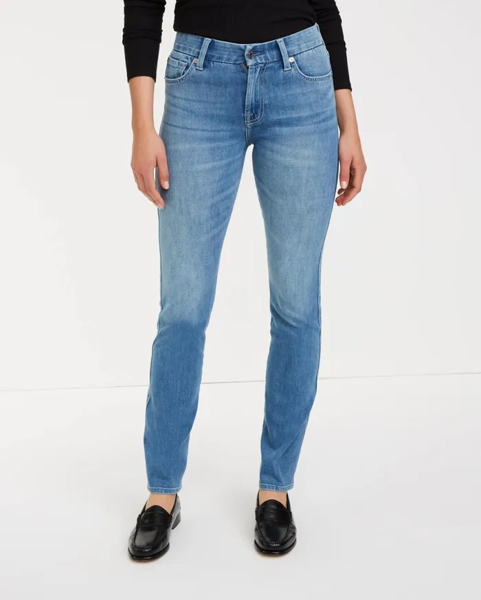 Women 7 For All Mankind Mid Rise Kimmie Straight In Langley