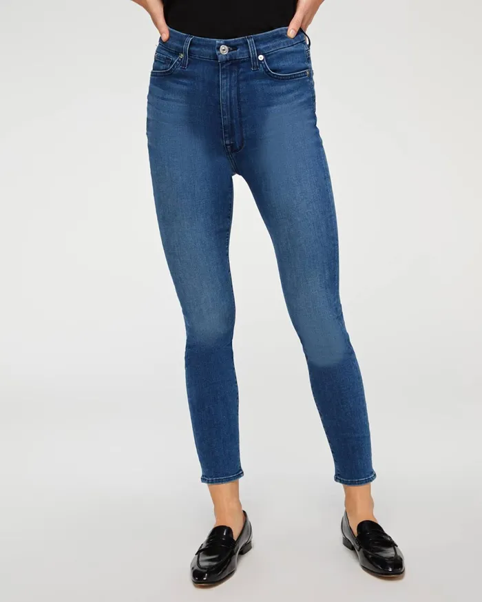 Women 7 For All Mankind Super High Bair Aubrey In Peace Blue