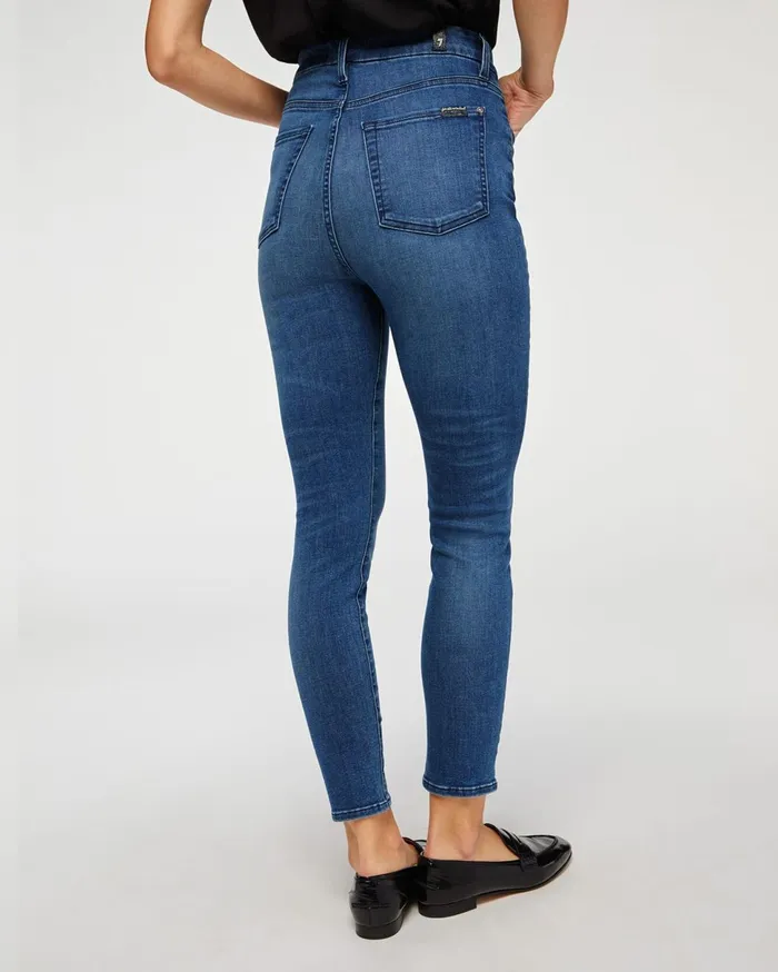 Women 7 For All Mankind Super High Bair Aubrey In Peace Blue
