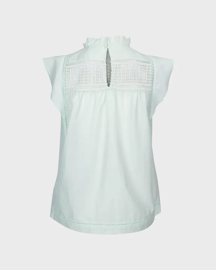 Women 7 For All Mankind Tops Lattice Detail Top In Mint