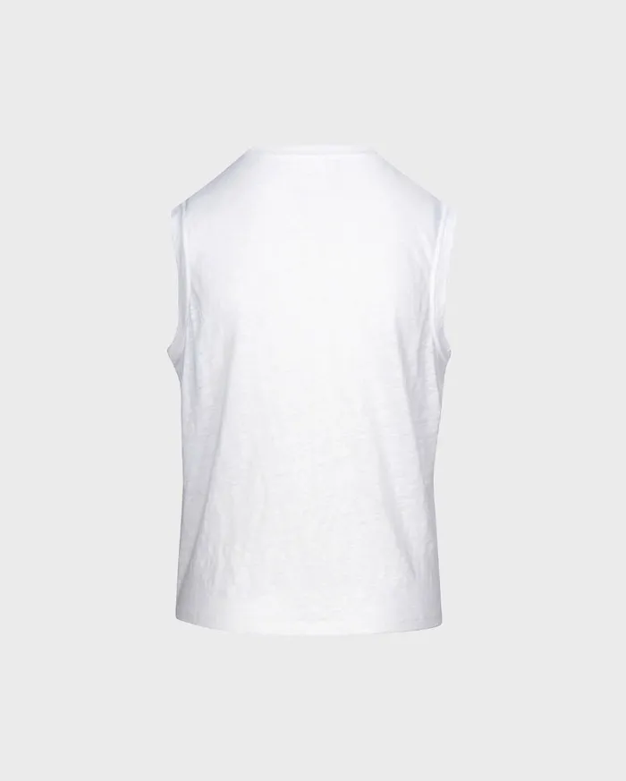 Women 7 For All Mankind Tops Welt Pocket Muscle Tee In Optic White