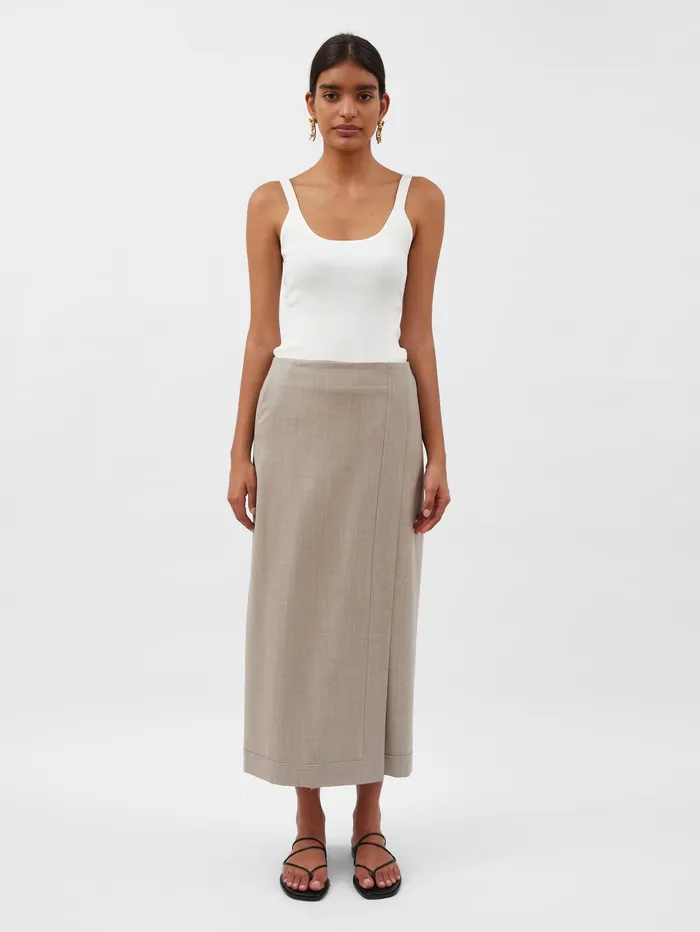 Women AEmery 8211 Joan Wrap Skirt In Beige Almond The UNDONE Skirts