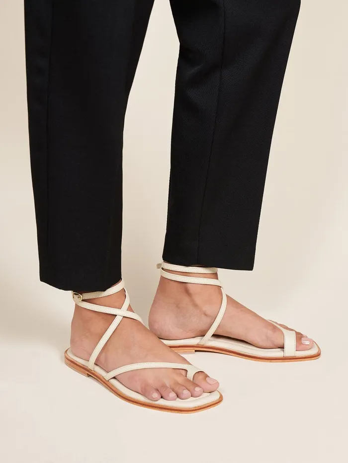 Women AEmery 8211 Piper Sandal In Egg Shell White The UNDONE Sandals