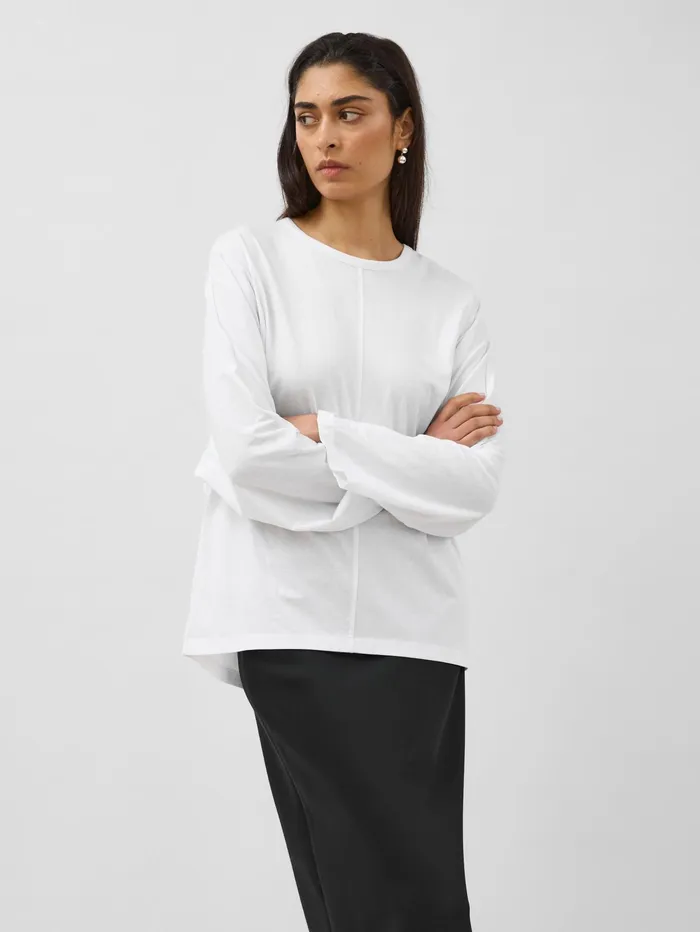 Women AEmery 8211 Una Long Sleeve Top In White Parchment The UNDONE Maternity