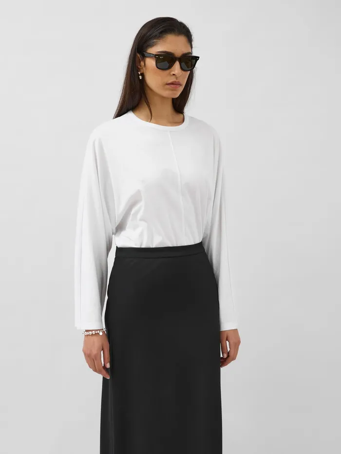 Women AEmery 8211 Una Long Sleeve Top In White Parchment The UNDONE Maternity