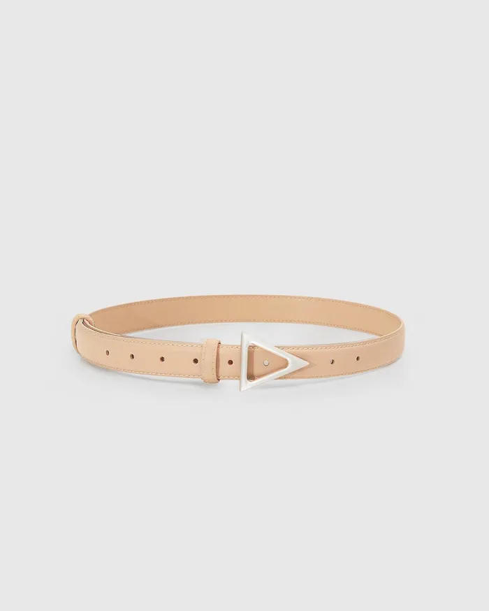 Women Accessories Belle and Bloom Bermuda Triangle Leather Belt 8211 Latte