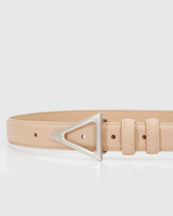 Women Accessories Belle and Bloom Bermuda Triangle Leather Belt 8211 Latte