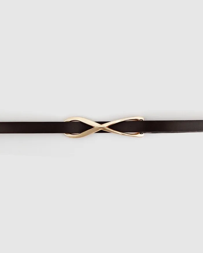 Women Accessories Belle and Bloom London Mood Leather Tie Belt 8211 Black