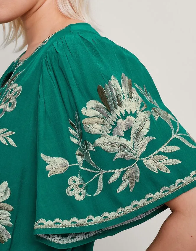 Women Adina Embroidered Blouse Green Monsoon Tops and Blouses