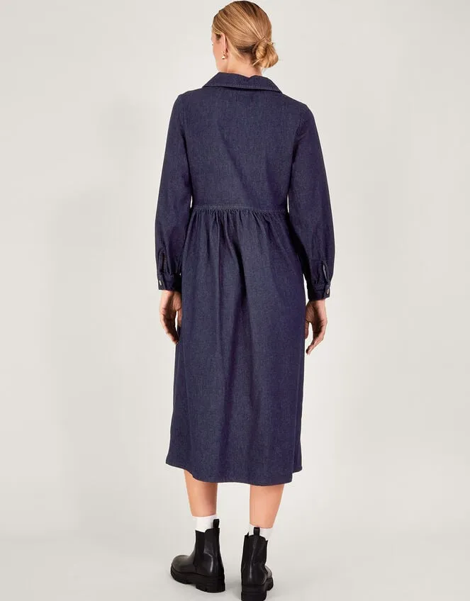 Women Alana Zip Midi Dress Blue Monsoon Dresses