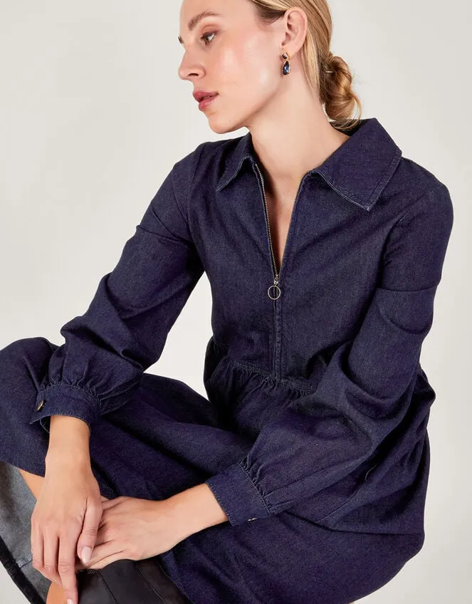 Women Alana Zip Midi Dress Blue Monsoon Dresses