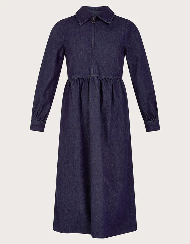 Women Alana Zip Midi Dress Blue Monsoon Dresses