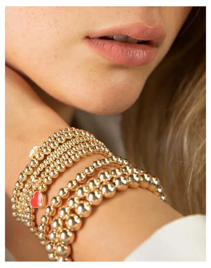 Women Alexa Leigh 5MM Gold Ball Bracelet Pale Chamois Madewell Bracelets Women Alexa Leigh 5MM Gold Ball Bracelet Pale Chamois Madewell Bracelets