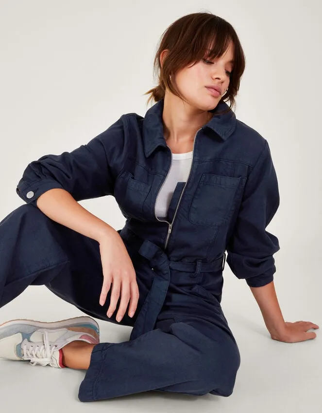 Women Ally ZipUp Jumpsuit Blue Monsoon Dresses