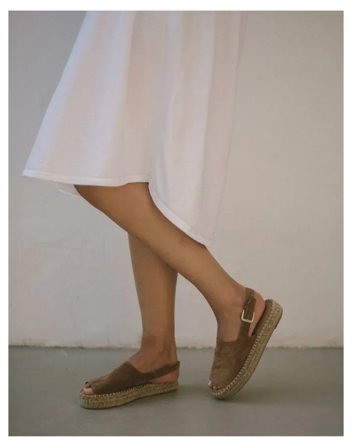 Women ALOHAS Leather Back Strap Espadrille Sandals Camel Madewell Sandals Women ALOHAS Leather Back Strap Espadrille Sandals Camel Madewell Sandals