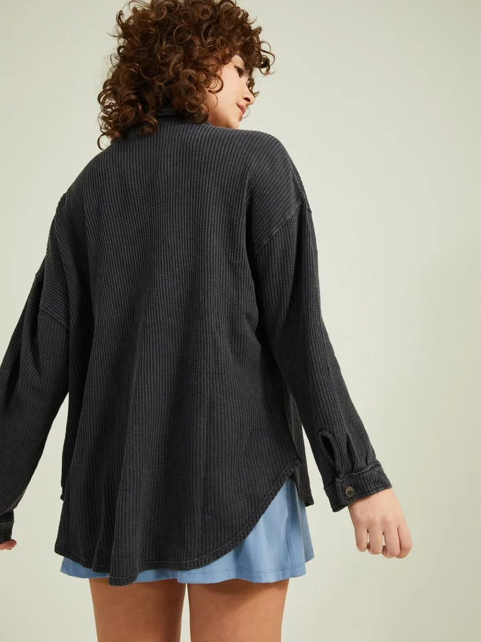 Women Altar039d State Activewear Joyride Oversized Thermal Top Black