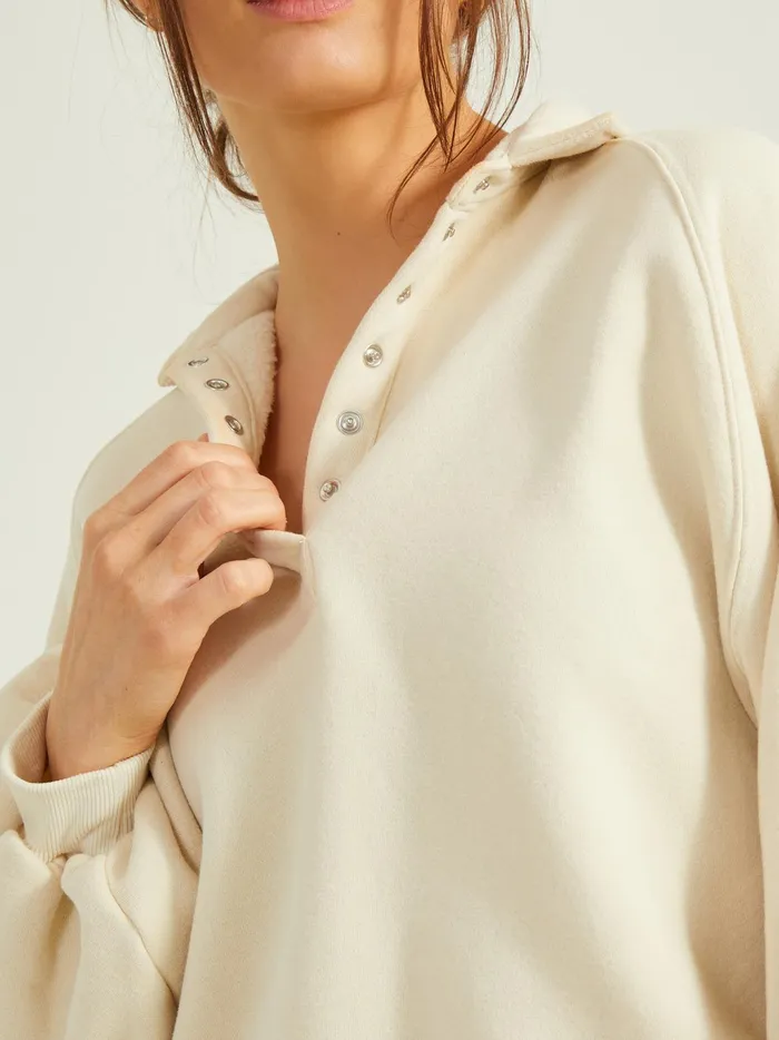 Women Altar039d State Activewear Peak Balloon Sleeve Pullover Cream