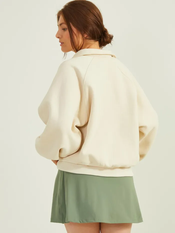 Women Altar039d State Activewear Peak Balloon Sleeve Pullover Cream
