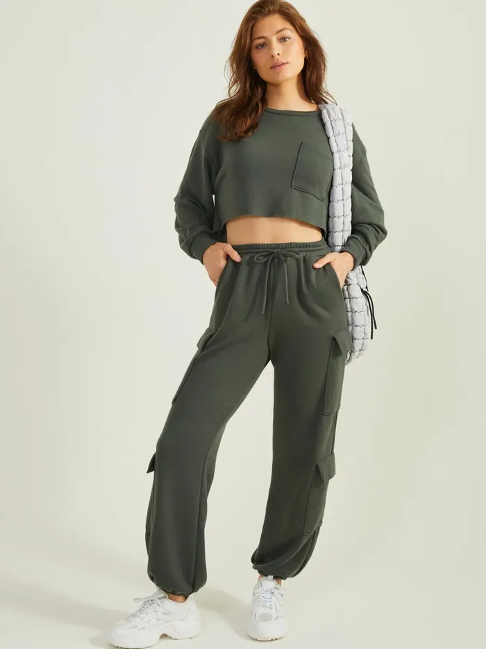 Women Altar039d State Activewear Settle In Cropped Top Olive