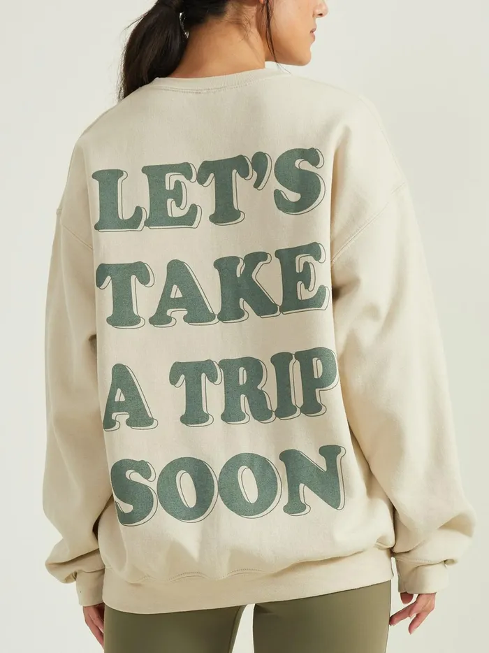 Women Altar039d State Activewear Take A Trip Graphic Sweatshirt Sand