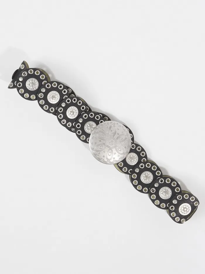 Women Altar039d State Belts Western Cut Out Coin Buckle Belt Black