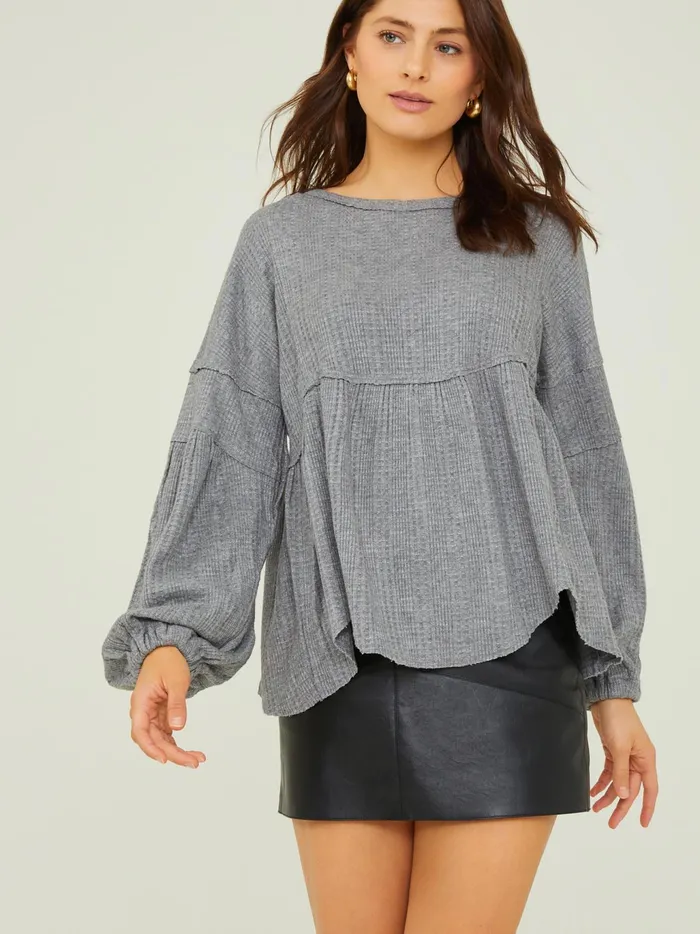 Women Altar039d State Blouses Eilish Babydoll Top Charcoal