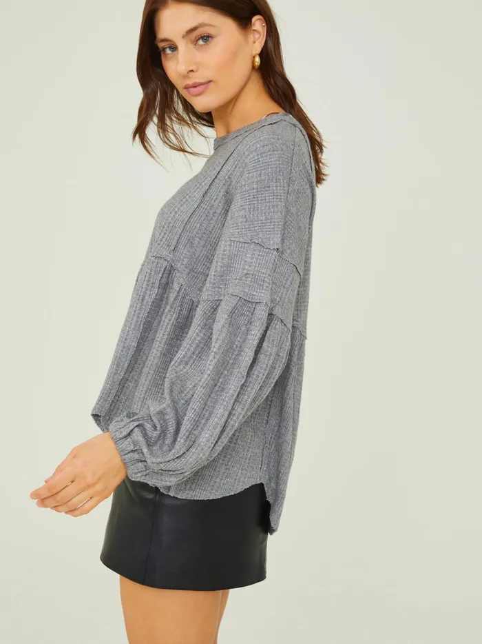 Women Altar039d State Blouses Eilish Babydoll Top Charcoal