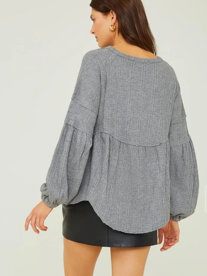 Women Altar039d State Blouses Eilish Babydoll Top Charcoal